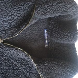 Abercrombie black Sherpa 1/4 zip